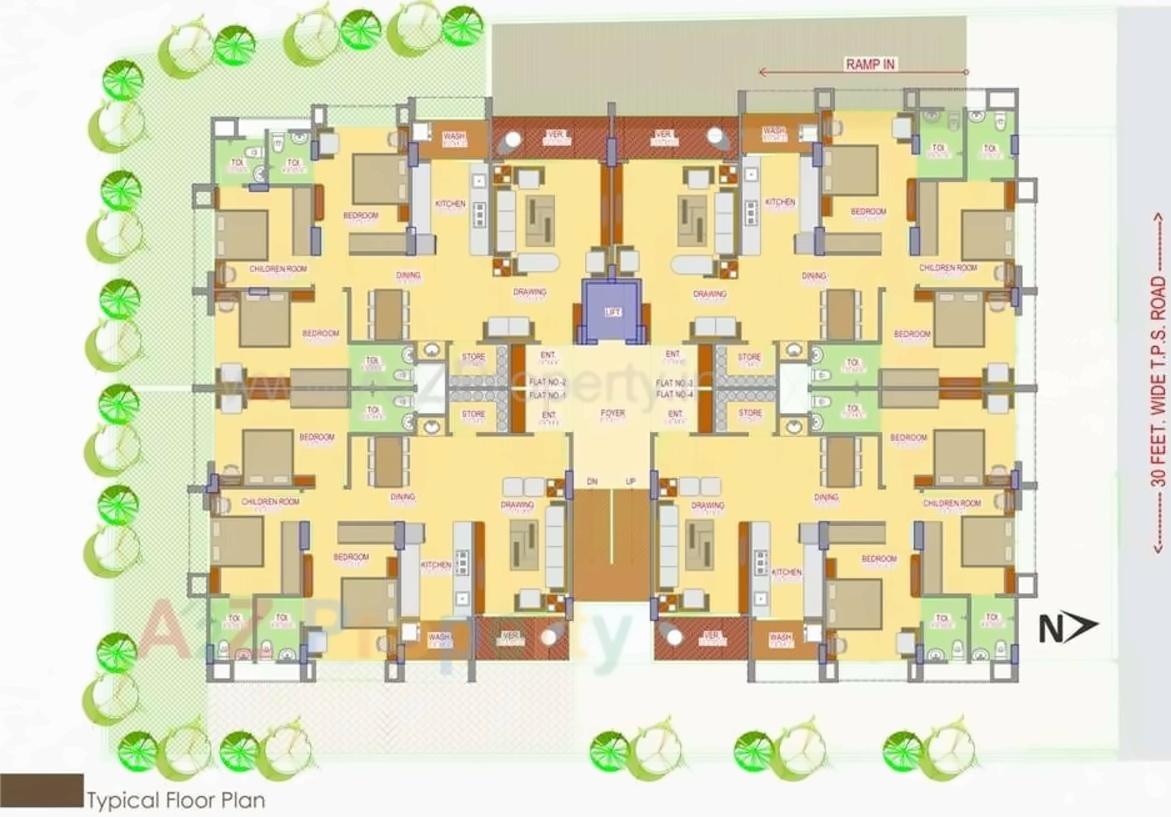 Layout of real estate project Sampada Enclave located at City, Ahmedabad, Gujarat