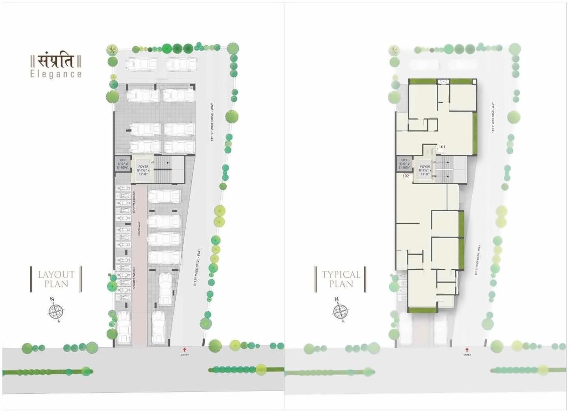 Layout of real estate project Samprati Elegance located at Acher, Ahmedabad, Gujarat