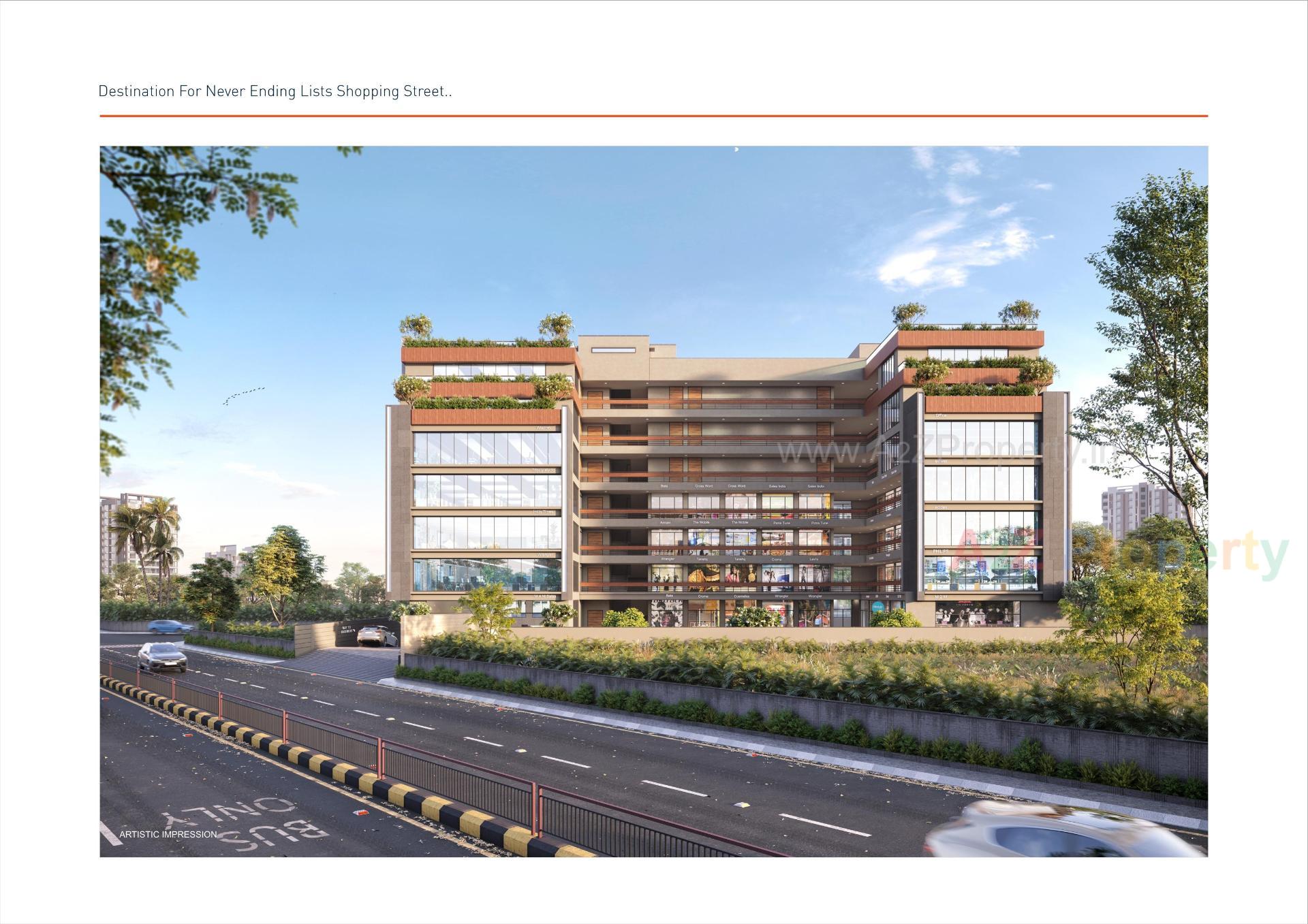 3D Elevation of real estate project Sanay Caremark located at Saijpur, Ahmedabad, Gujarat