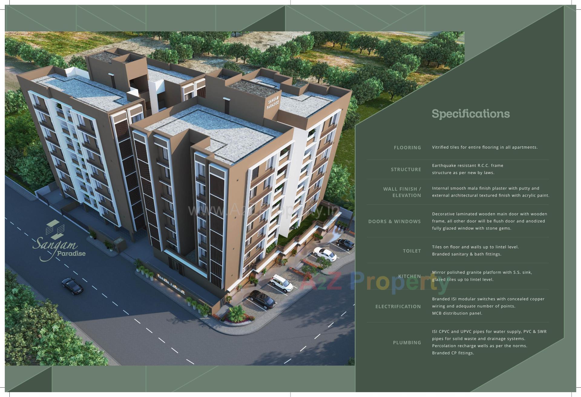 3D Elevation of real estate project Sangam Paradise located at Vadaj, Ahmedabad, Gujarat