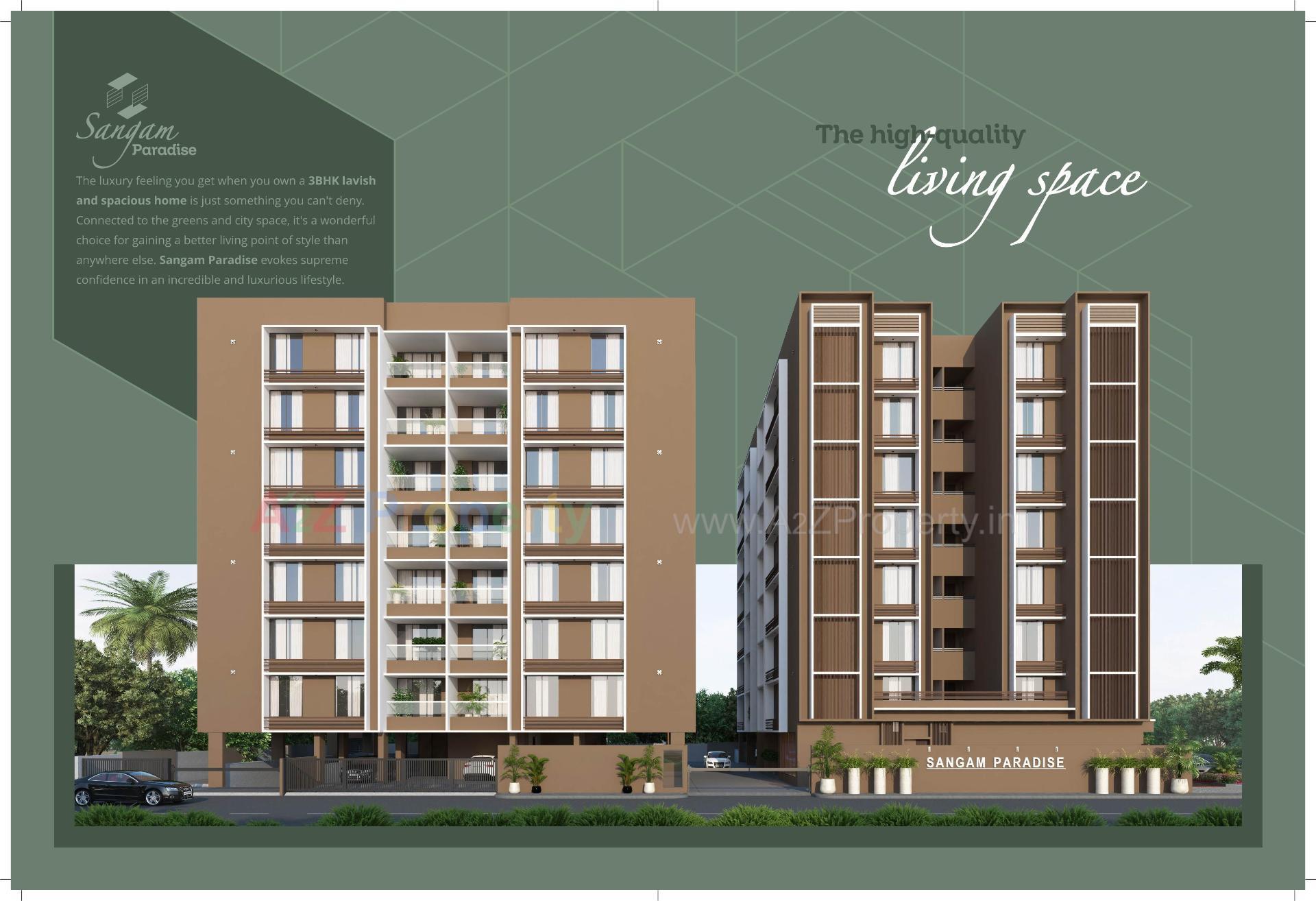 3D Elevation of real estate project Sangam Paradise located at Vadaj, Ahmedabad, Gujarat