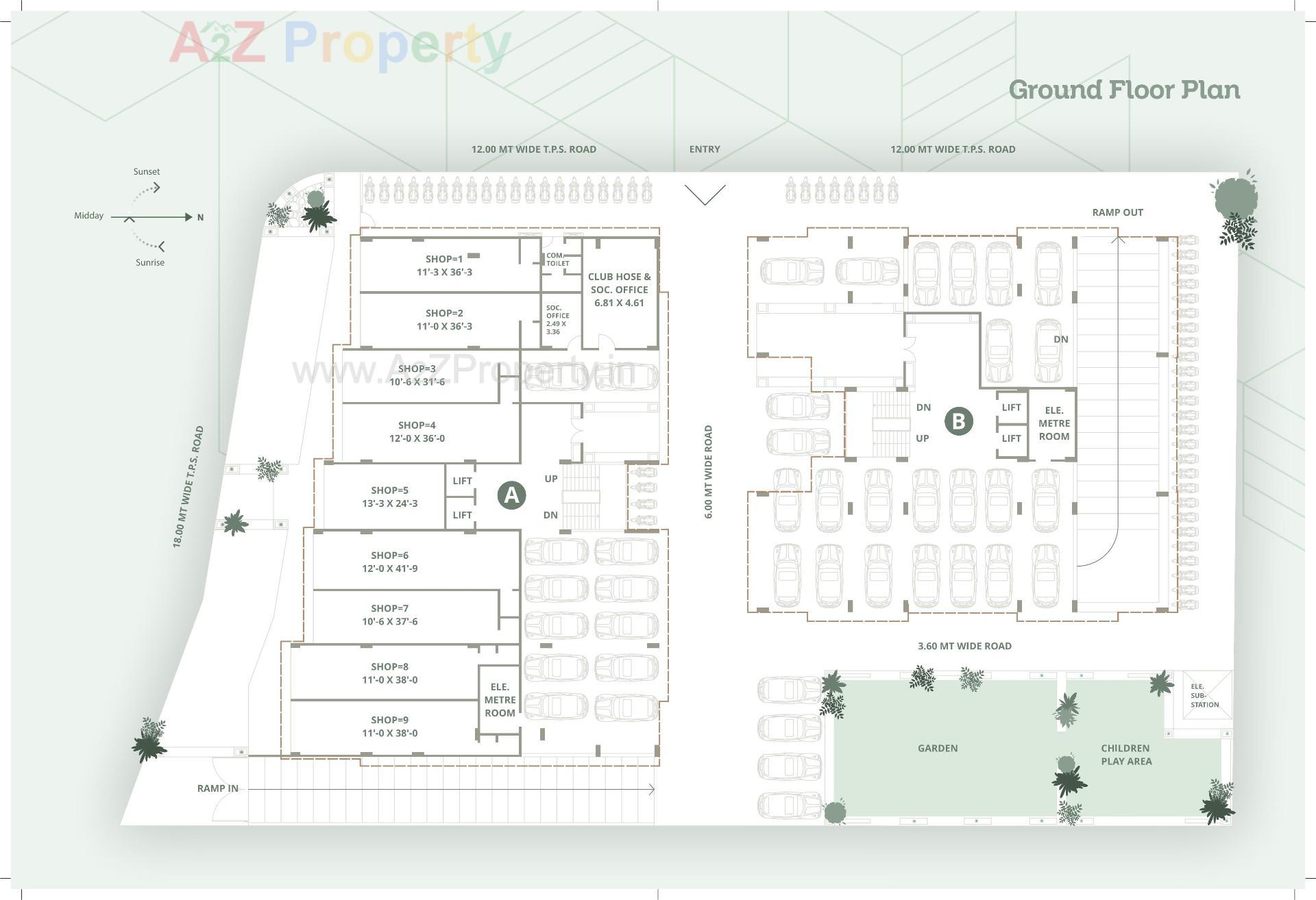 Layout of real estate project Sangam Paradise located at Vadaj, Ahmedabad, Gujarat