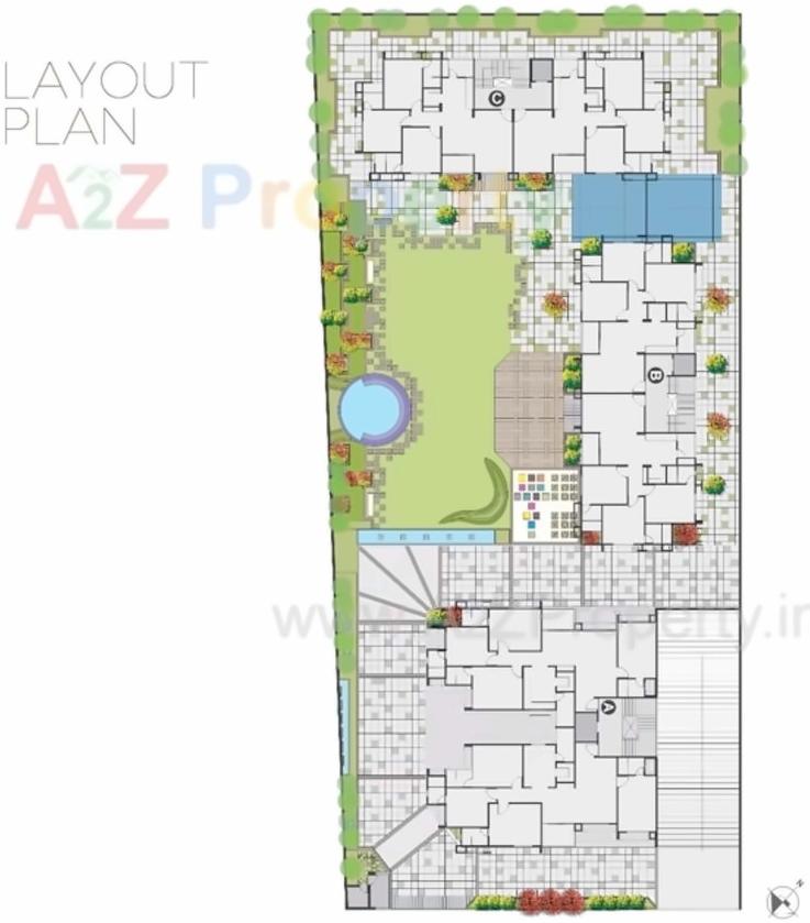 Layout of real estate project Sangath Pine located at Chandkheda, Ahmedabad, Gujarat