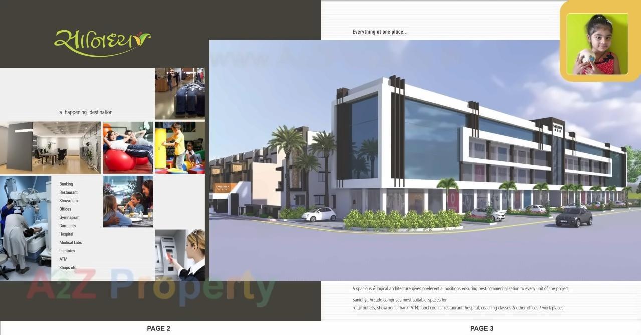 3D Elevation of real estate project Sanidhya Arcade   Bunglows located at City, Ahmedabad, Gujarat