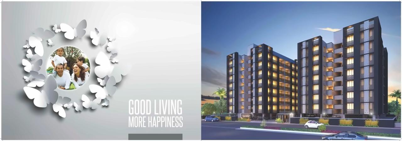 3D Elevation of real estate project Sanidhya Harmony located at Makarba, Ahmedabad, Gujarat