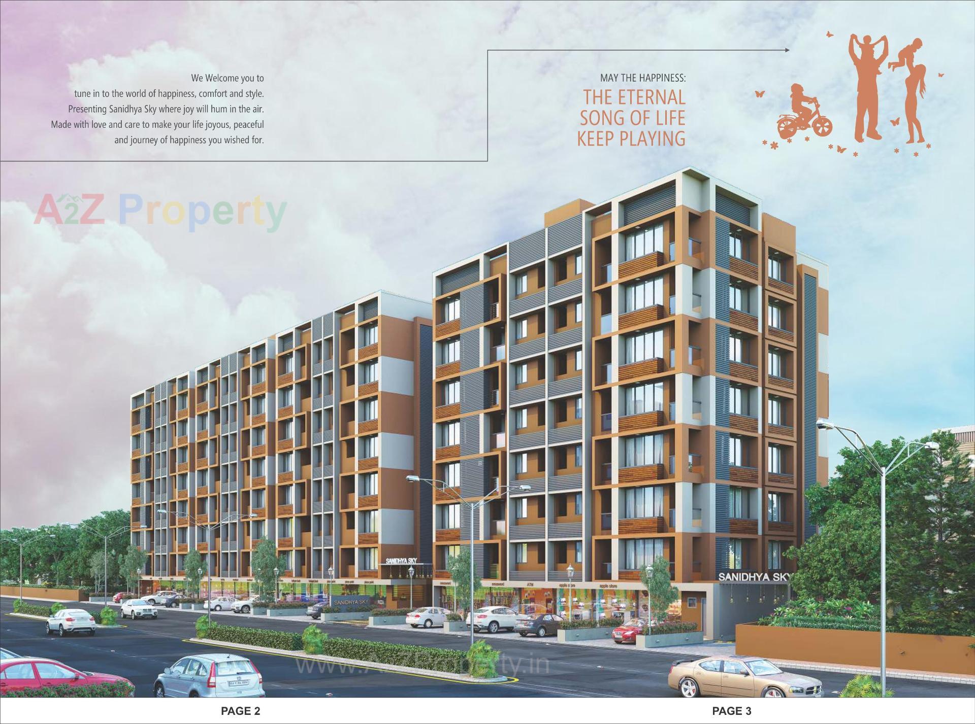 3D Elevation of real estate project Sanidhya Sky located at Ahmedabad, Ahmedabad, Gujarat