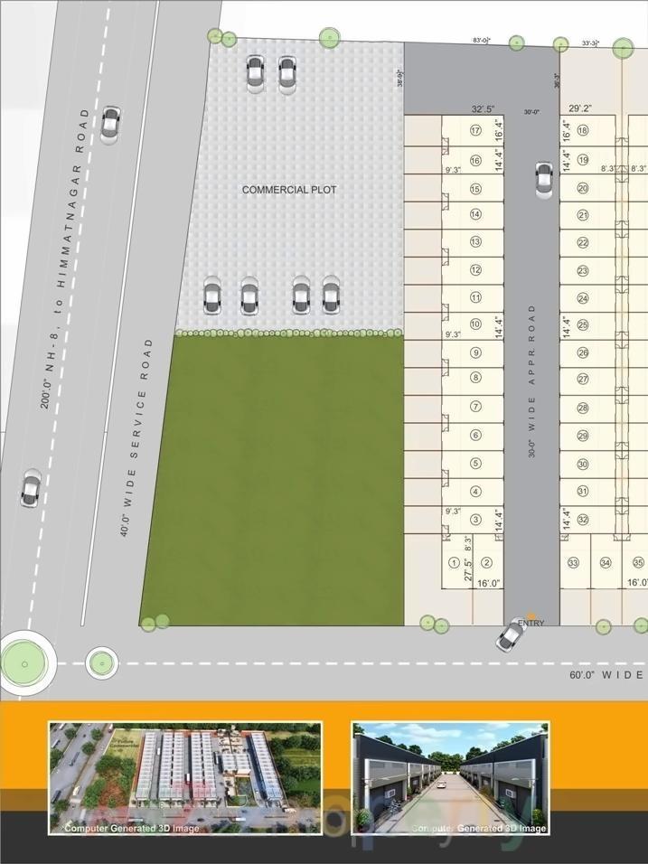 Layout of real estate project Sankalp Industrial Park located at Muthia, Ahmedabad, Gujarat