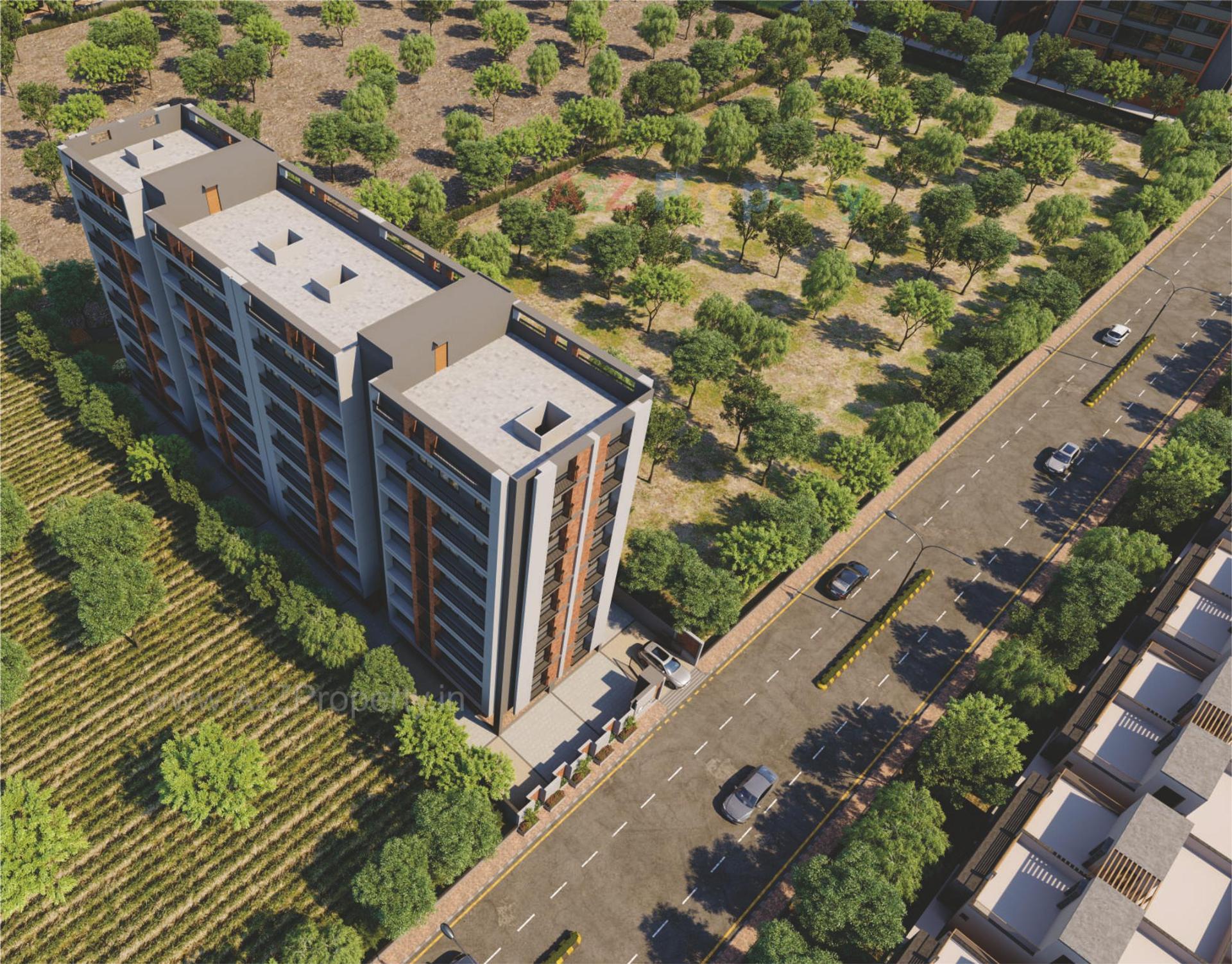 3D Elevation of real estate project Sankalp Residency located at Vinzol, Ahmedabad, Gujarat