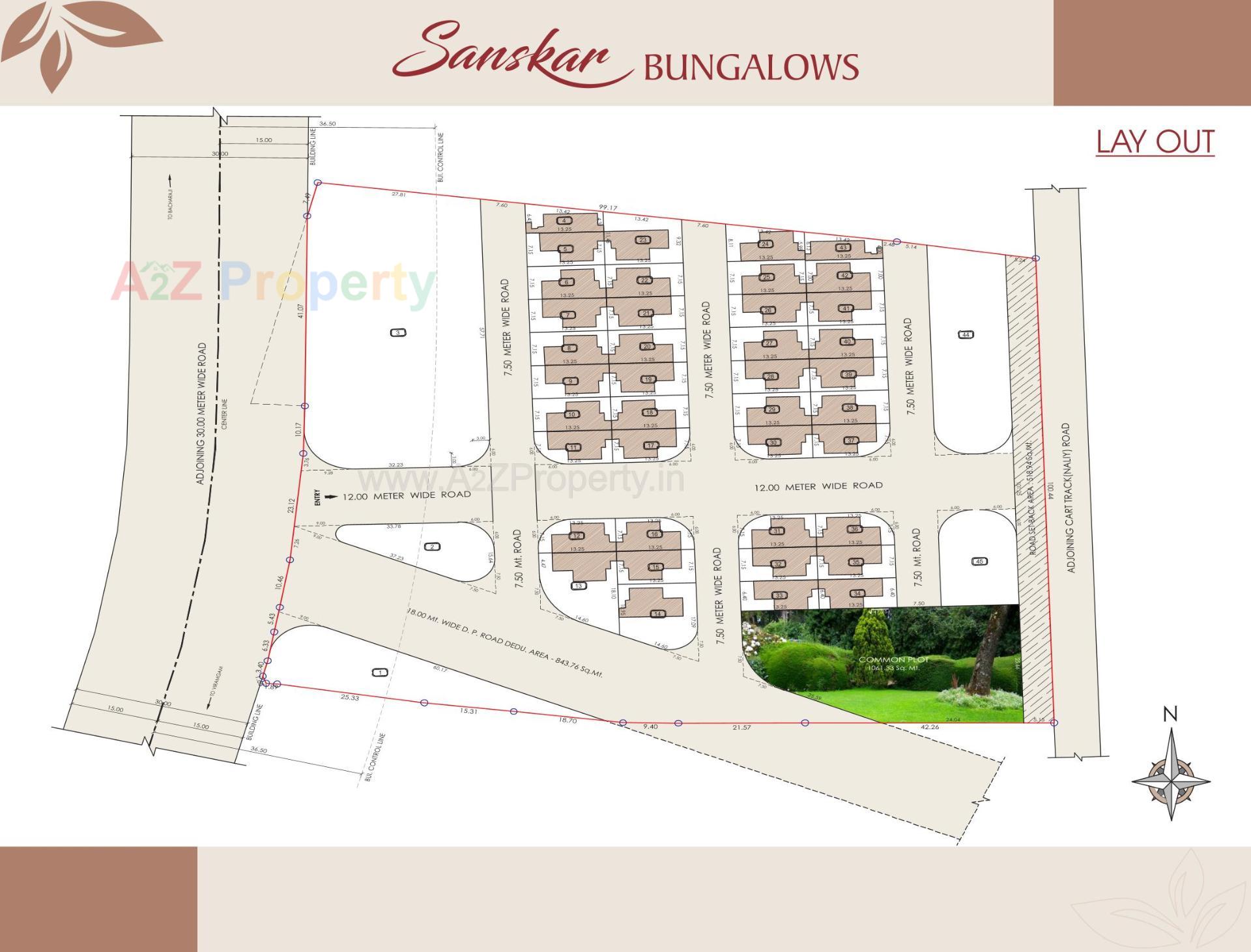 Layout of real estate project Sanskar Bungalows located at Viramgam, Ahmedabad, Gujarat