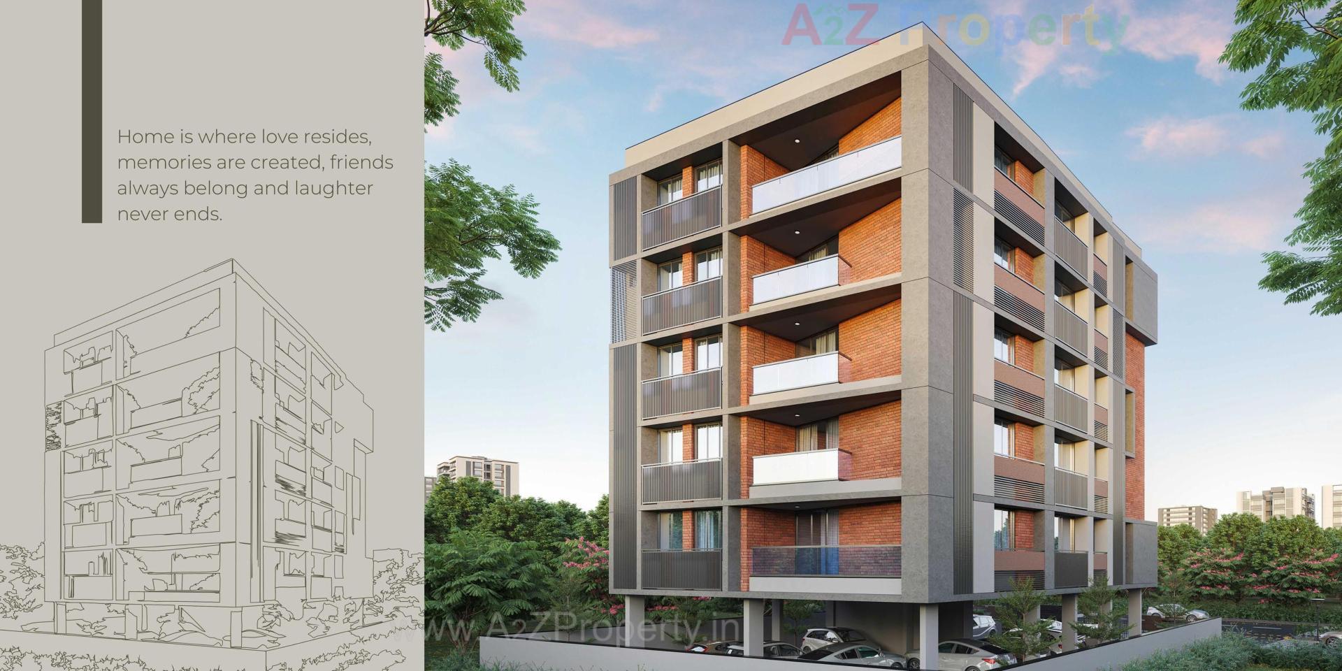3D Elevation of real estate project Santerian Vista located at Kochrab, Ahmedabad, Gujarat