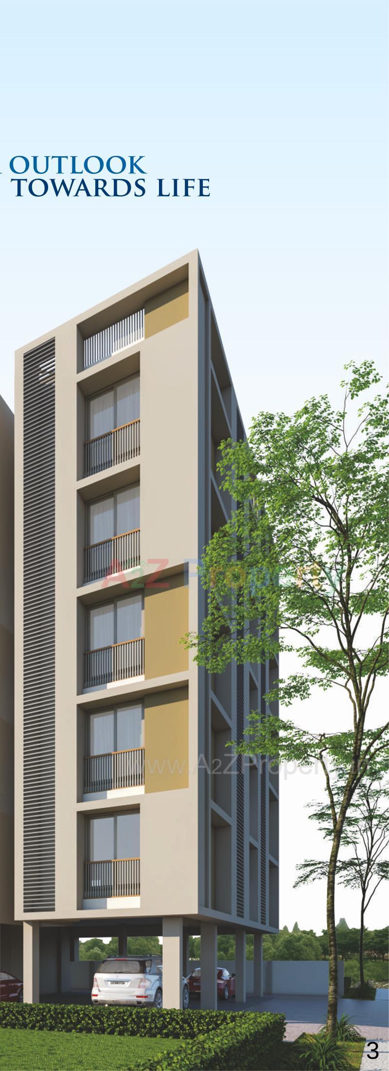 3D Elevation of real estate project Sapphire Residency located at Paldi, Ahmedabad, Gujarat