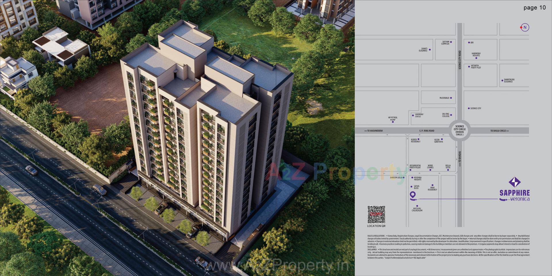 Layout of real estate project Sapphire Veronica located at Bhadej, Ahmedabad, Gujarat