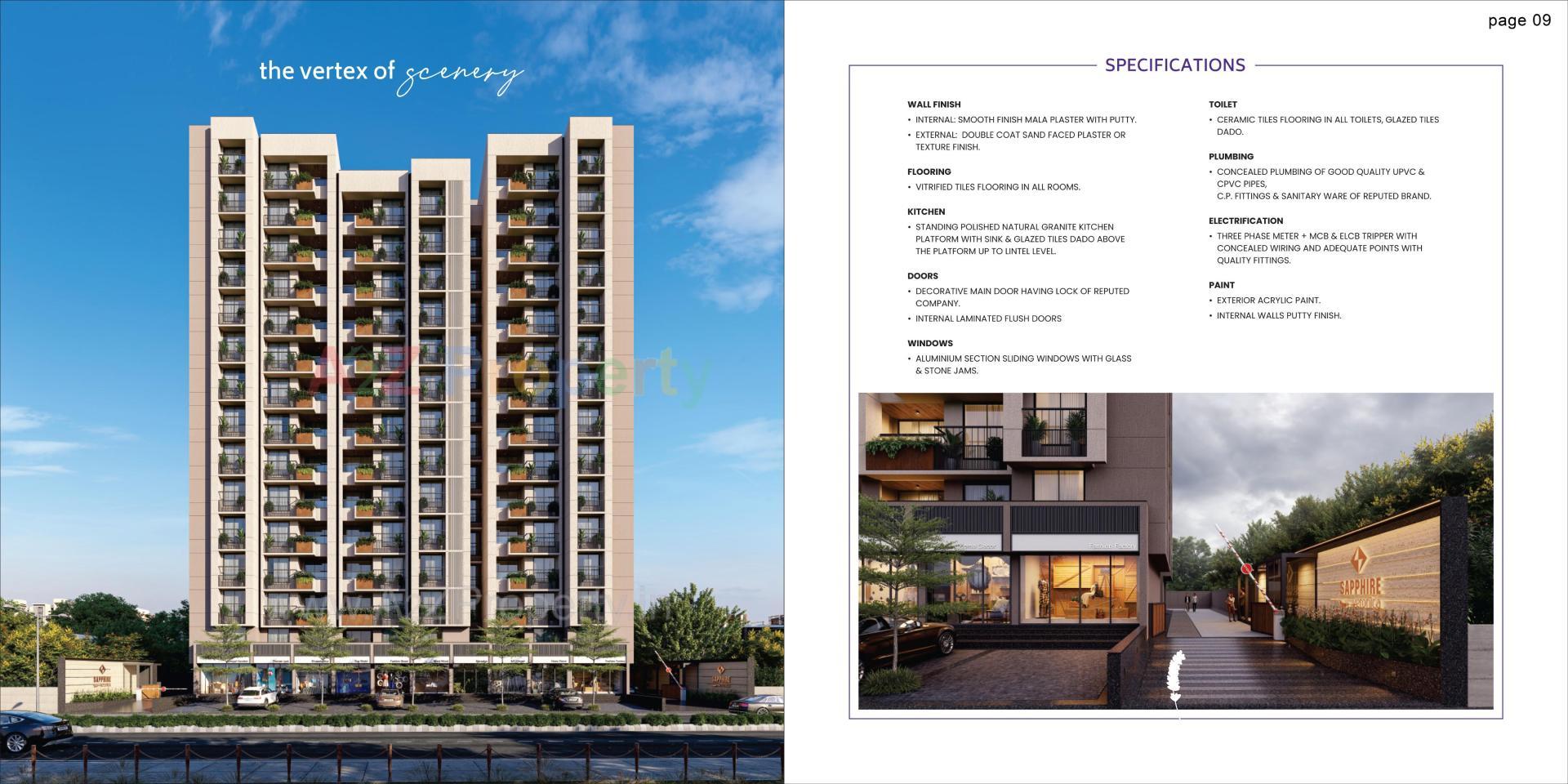 3D Elevation of real estate project Sapphire Veronica located at Bhadej, Ahmedabad, Gujarat
