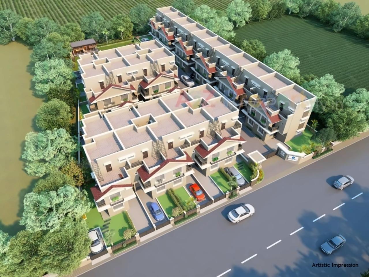 3D Elevation of real estate project Sapphire Villa located at Lambha, Ahmedabad, Gujarat