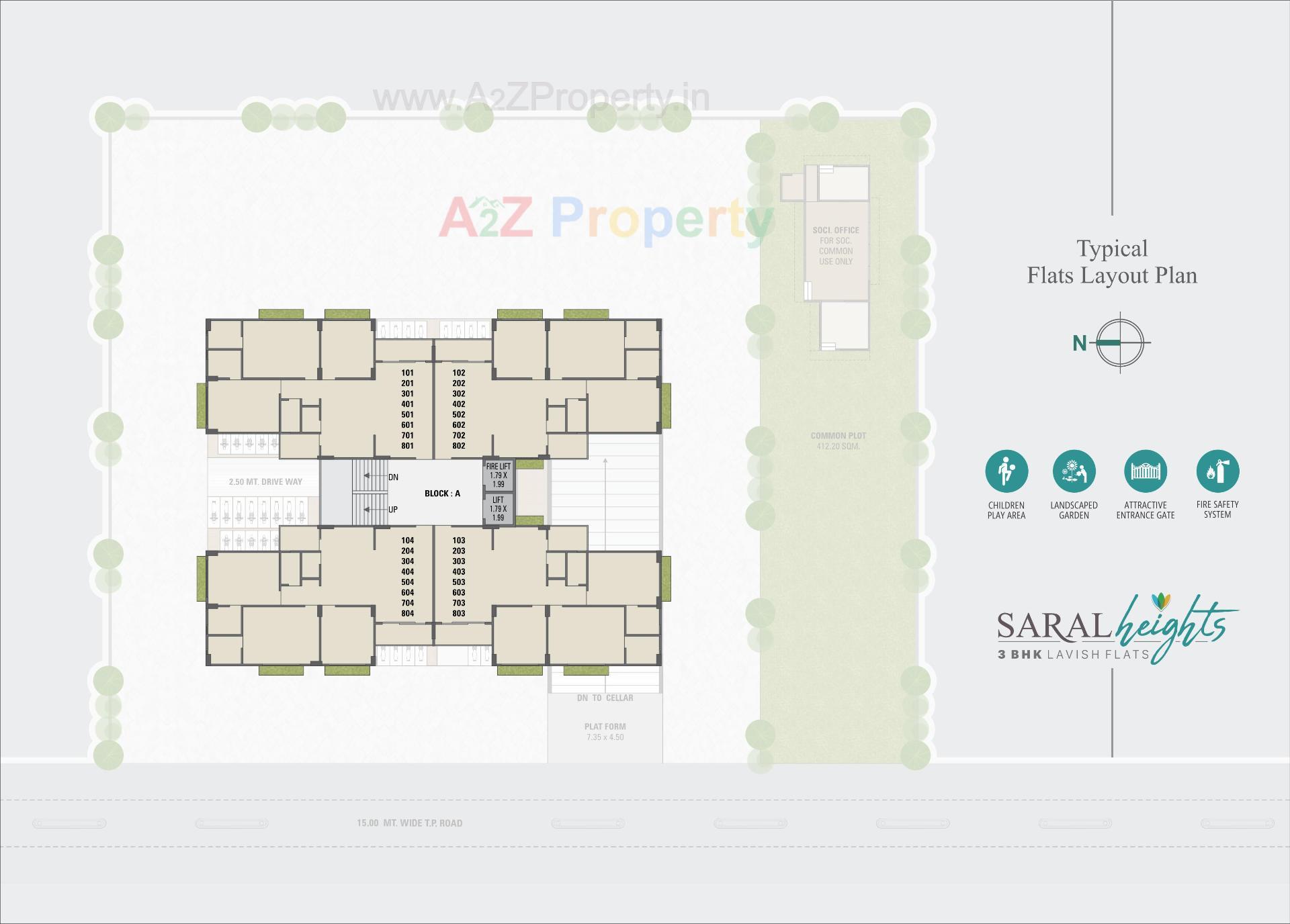 Layout of real estate project Saral Heights located at Ahmedabad, Ahmedabad, Gujarat