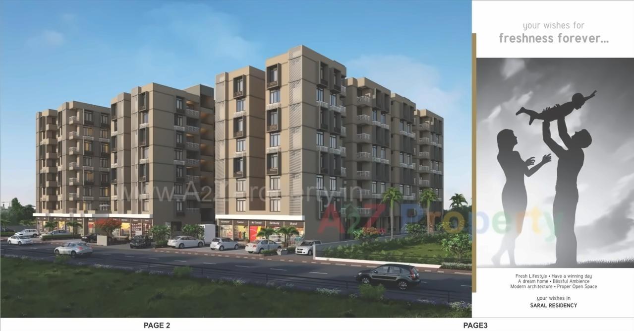 3D Elevation of real estate project Saral Residency located at Gota, Ahmedabad, Gujarat