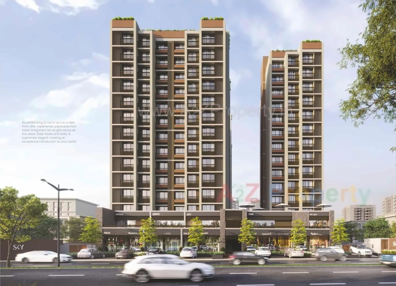 3D Elevation of real estate project Saral Sky located at Sughad, Ahmedabad, Gujarat