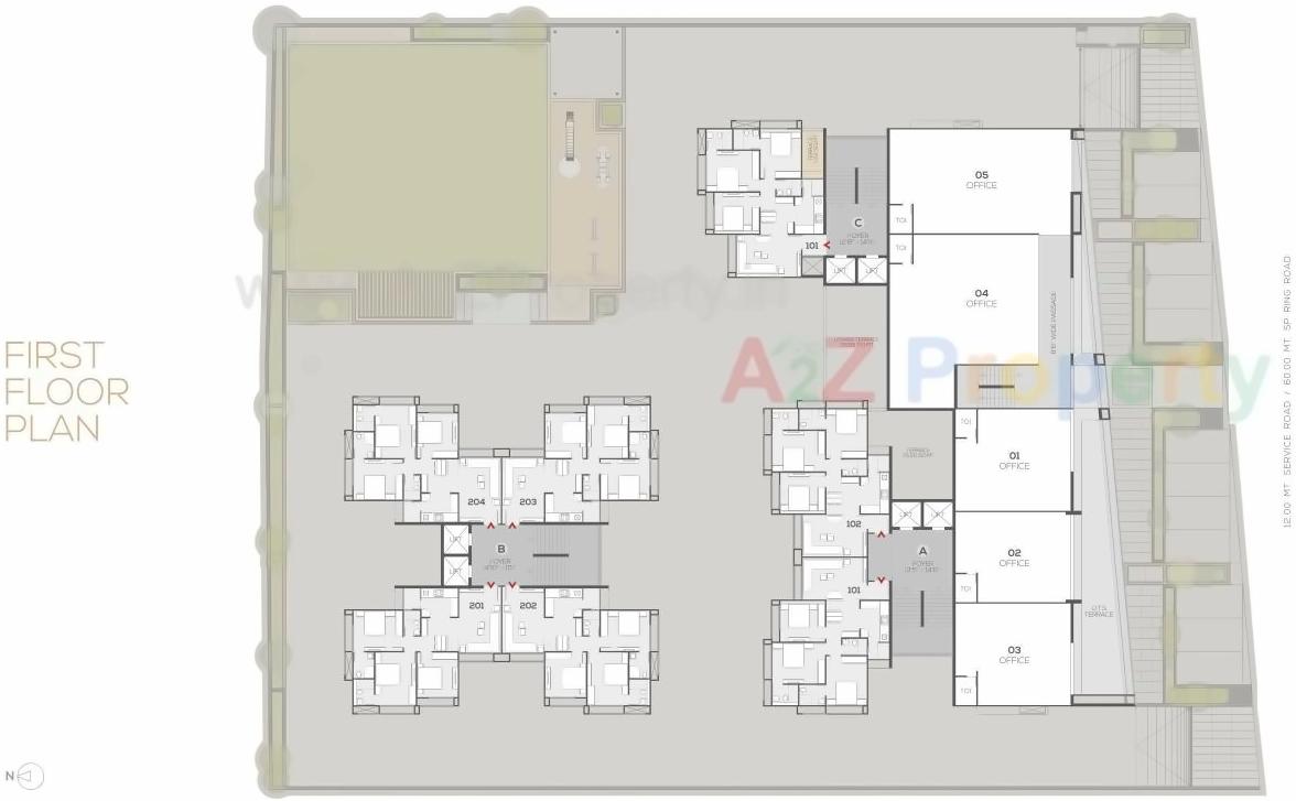 Layout of real estate project Saral Sky located at Sughad, Ahmedabad, Gujarat