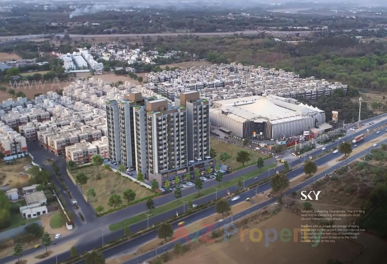 3D Elevation of real estate project Saral Sky located at Sughad, Ahmedabad, Gujarat