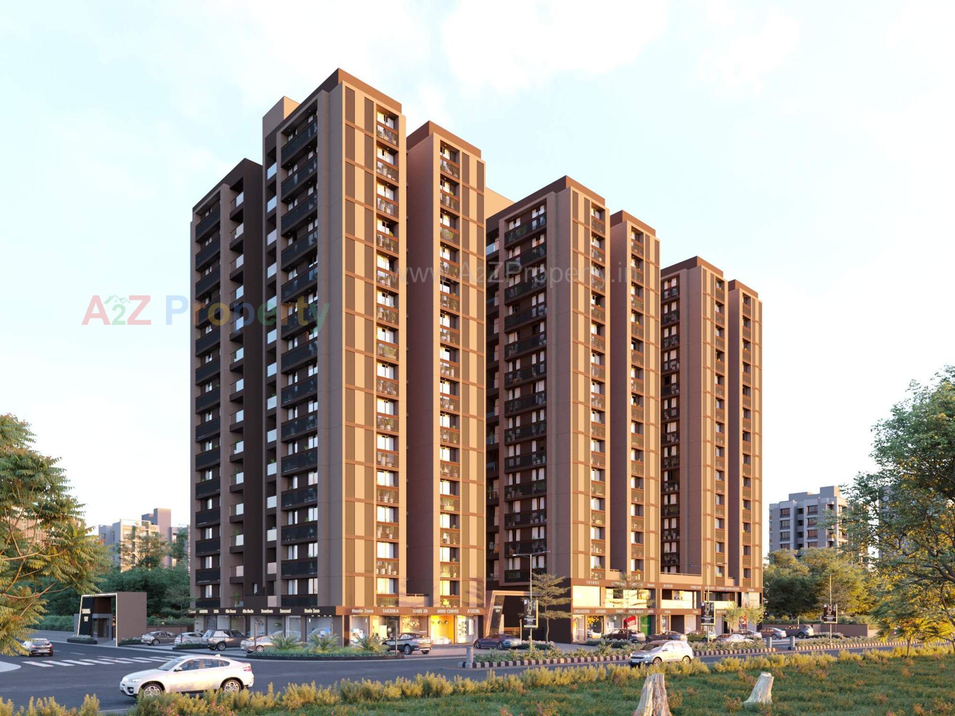 3D Elevation of real estate project Sarang Sky located at Khodiyar, Ahmedabad, Gujarat