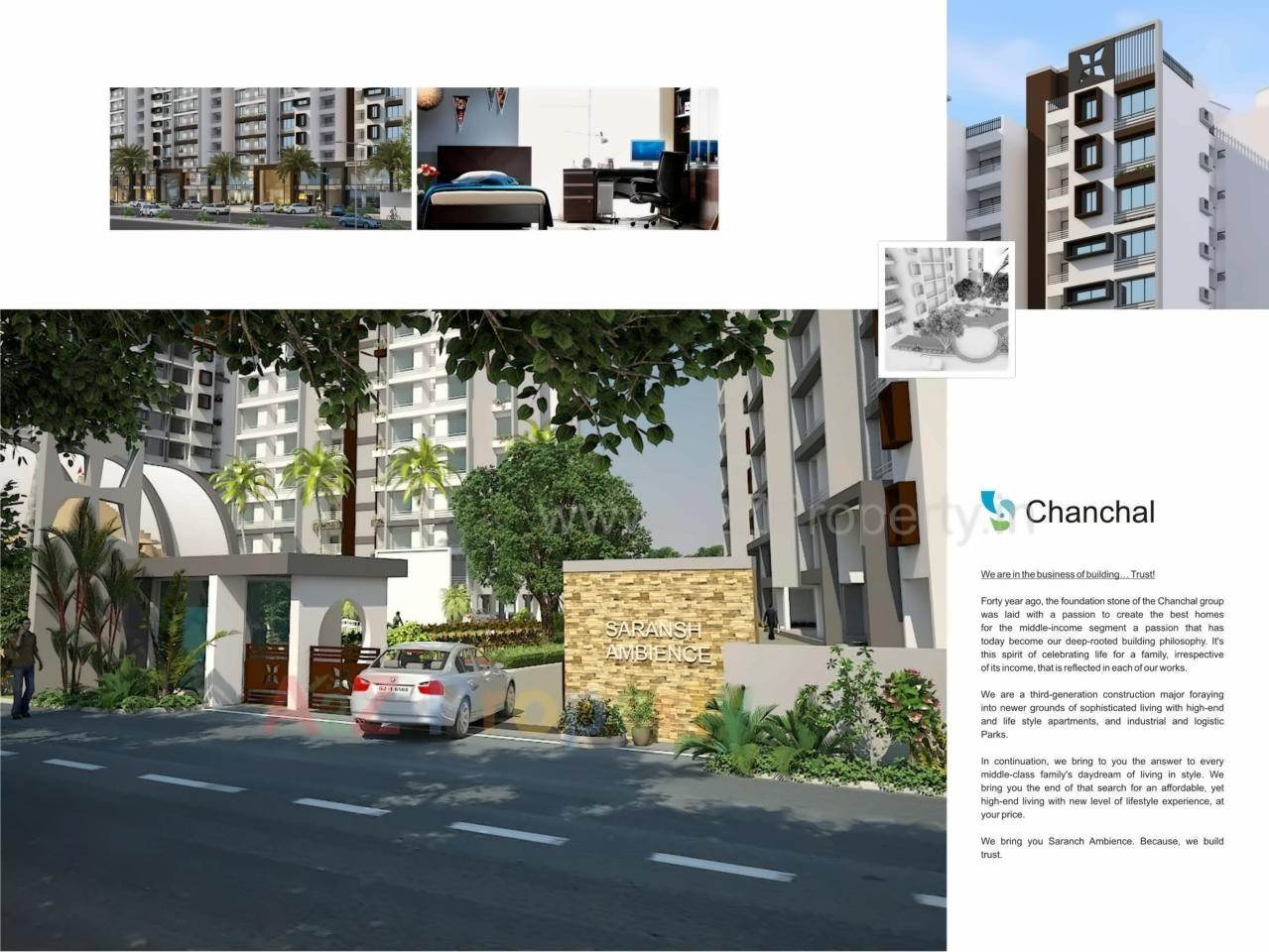 3D Elevation of real estate project Saransh Ambience located at City, Ahmedabad, Gujarat
