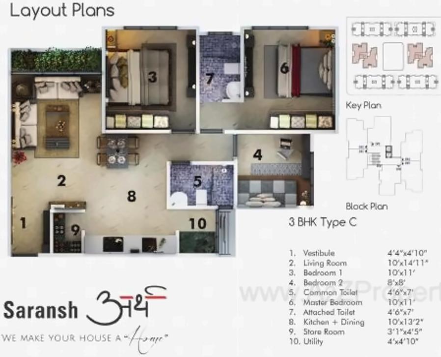 Layout of real estate project Saransh Arth located at City, Ahmedabad, Gujarat