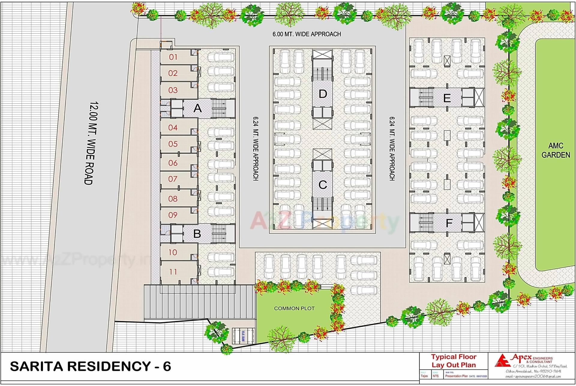 Layout of real estate project Sarita Residency located at Ahmedabad, Ahmedabad, Gujarat