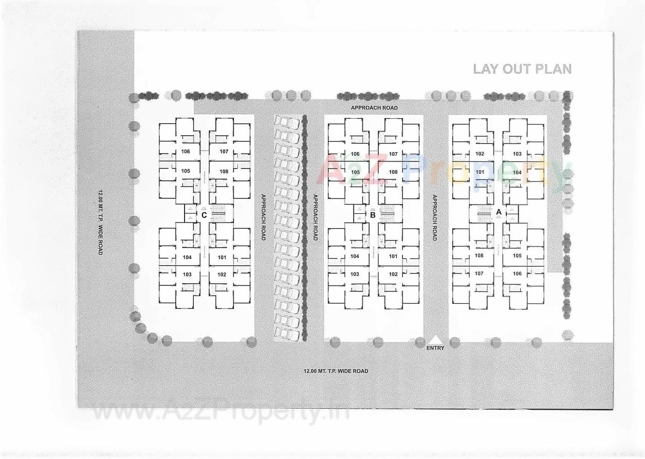 Layout of real estate project Sarita Residency located at City, Ahmedabad, Gujarat