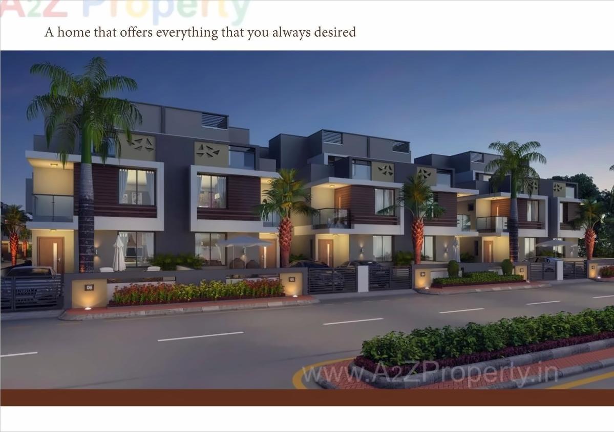 3D Elevation of real estate project Sarjanvilla Bunglows located at Nikol, Ahmedabad, Gujarat