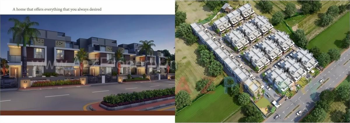 3D Elevation of real estate project Sarjanvilla Bunglows located at Nikol, Ahmedabad, Gujarat