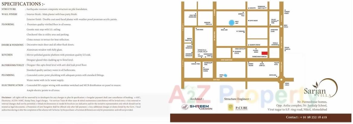  of real estate project Sarjanvilla Bunglows located at Nikol, Ahmedabad, Gujarat