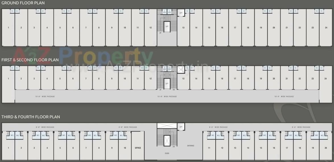 Layout of real estate project Sarovar Arcade   Park located at Hathijan, Ahmedabad, Gujarat