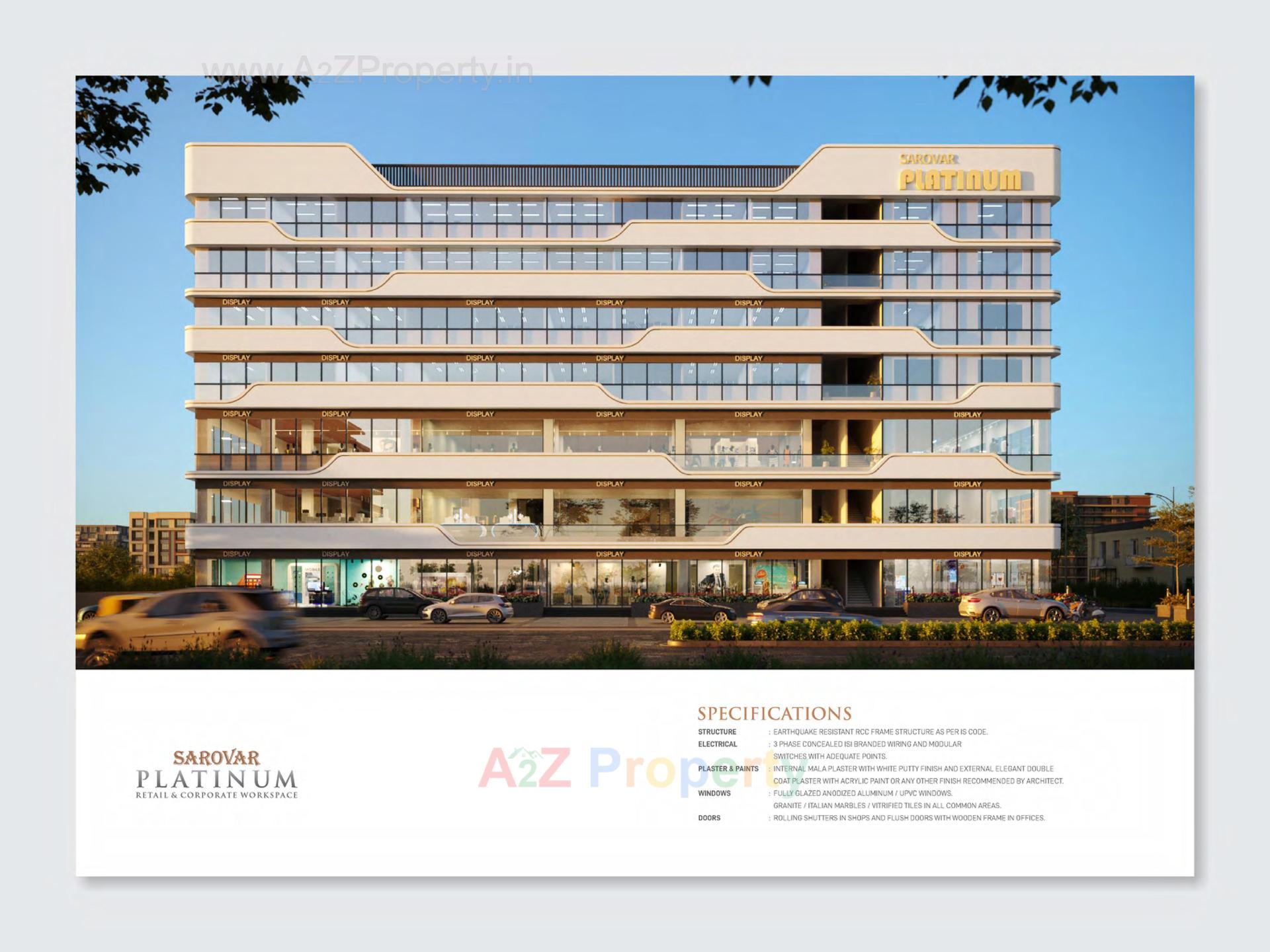 3D Elevation of real estate project Sarovar Platinum located at Rajpur--hirpur, Ahmedabad, Gujarat