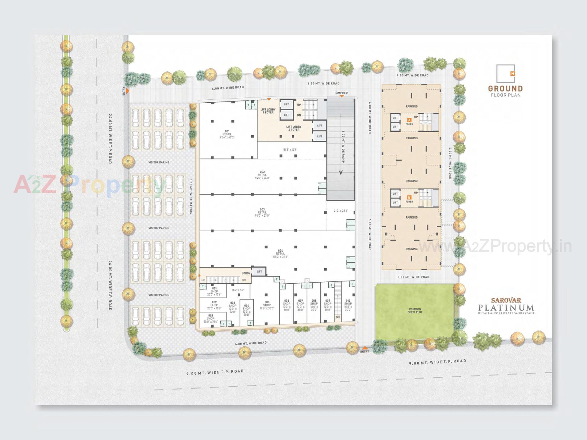 Layout of real estate project Sarovar Platinum located at Rajpur--hirpur, Ahmedabad, Gujarat