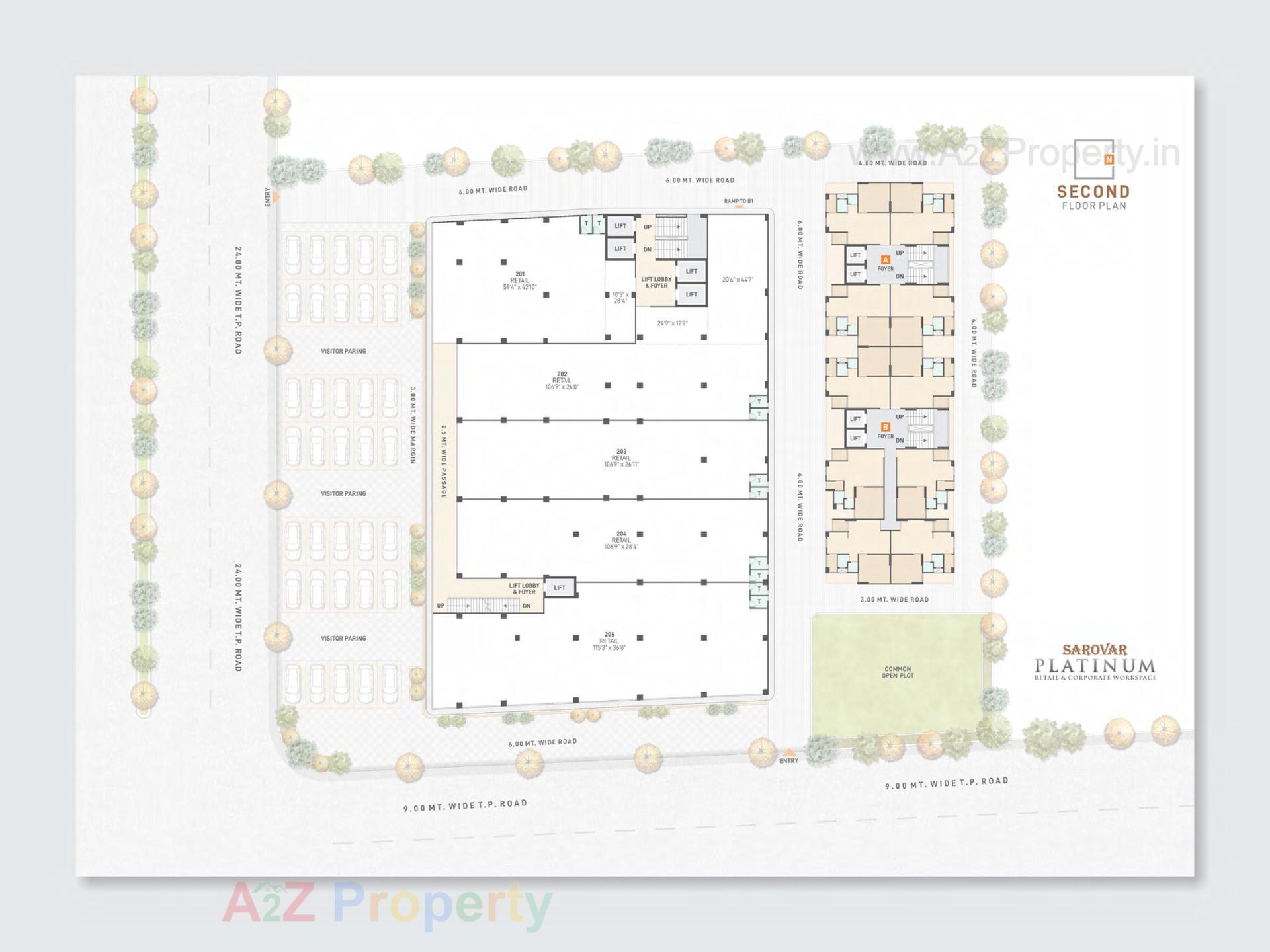 Layout of real estate project Sarovar Platinum located at Rajpur--hirpur, Ahmedabad, Gujarat