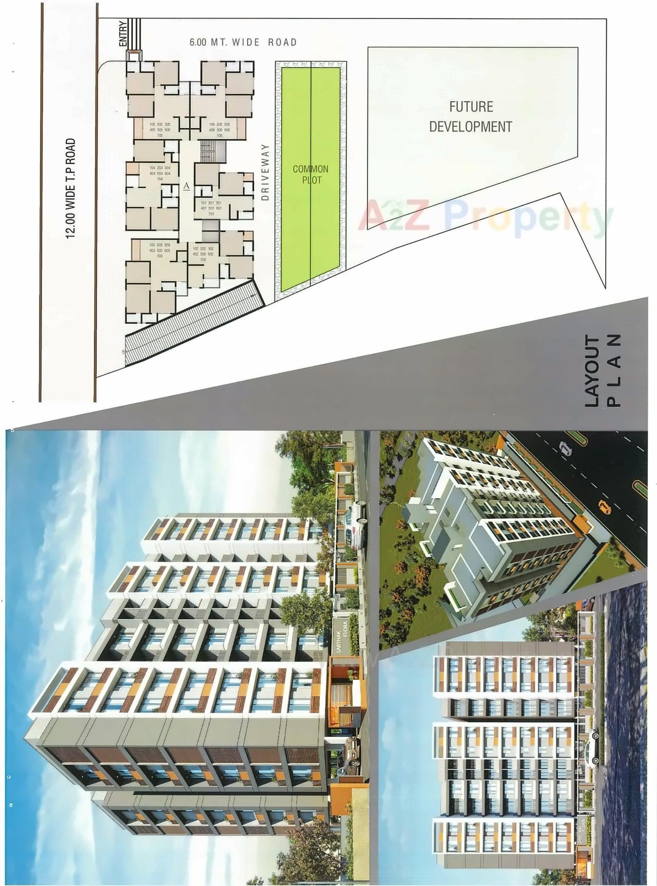 Layout of real estate project Sarthak Flora located at Nikol, Ahmedabad, Gujarat