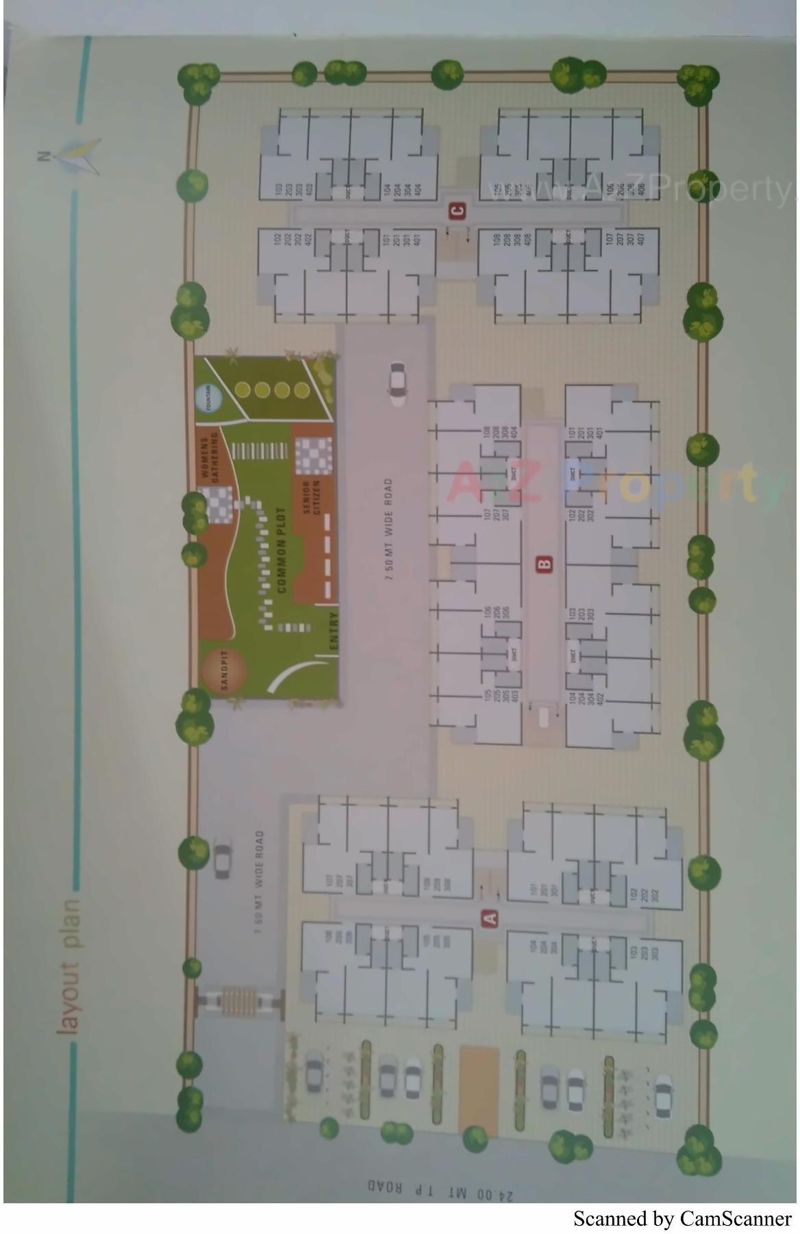 Layout of real estate project Sarthak Homes located at Singrva, Ahmedabad, Gujarat