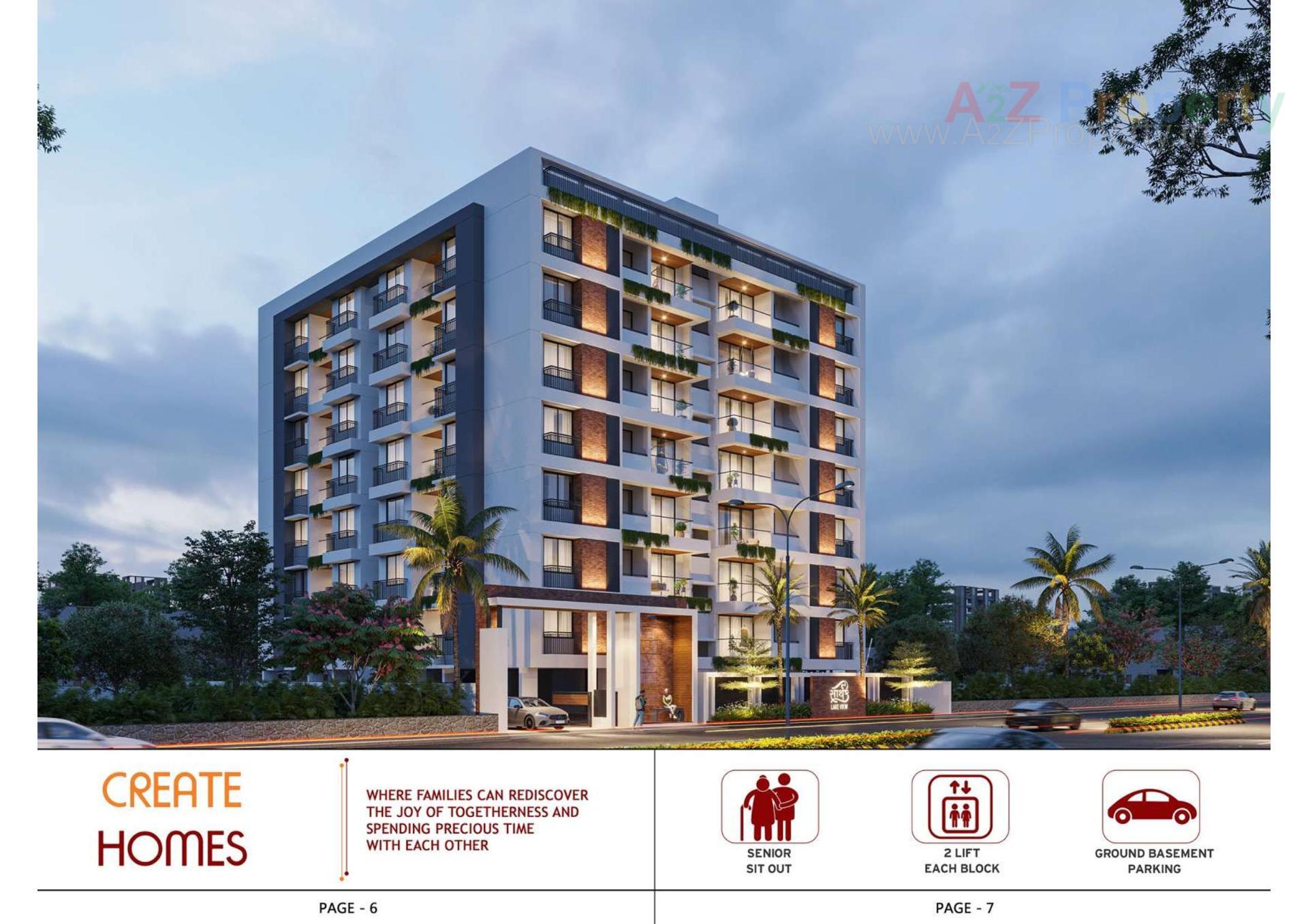 3D Elevation of real estate project Sarthak Lake View located at Nikol, Ahmedabad, Gujarat
