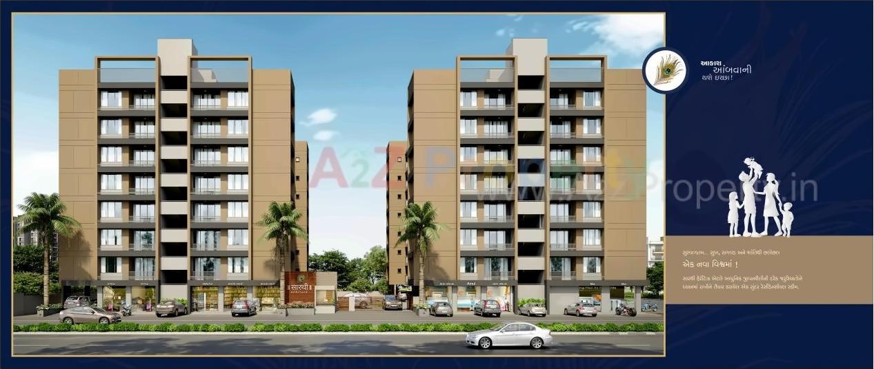 3D Elevation of real estate project Sarthi Heritage located at Vinzol, Ahmedabad, Gujarat
