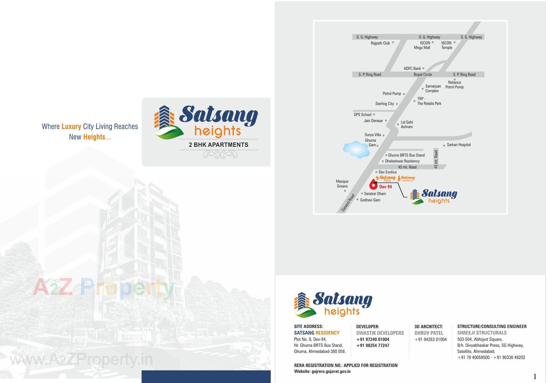  of real estate project Satsang Heights located at Ghuma, Ahmedabad, Gujarat