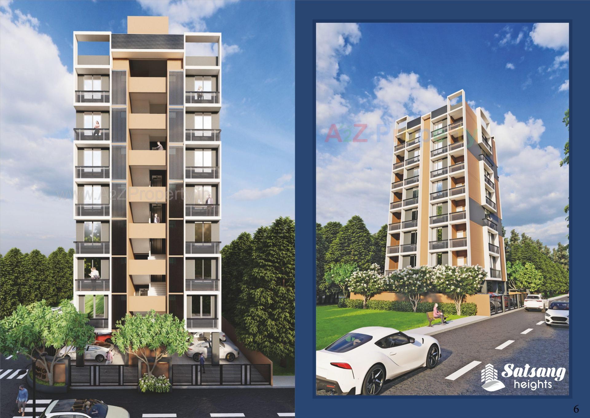 3D Elevation of real estate project Satsang Heights located at Ghuma, Ahmedabad, Gujarat