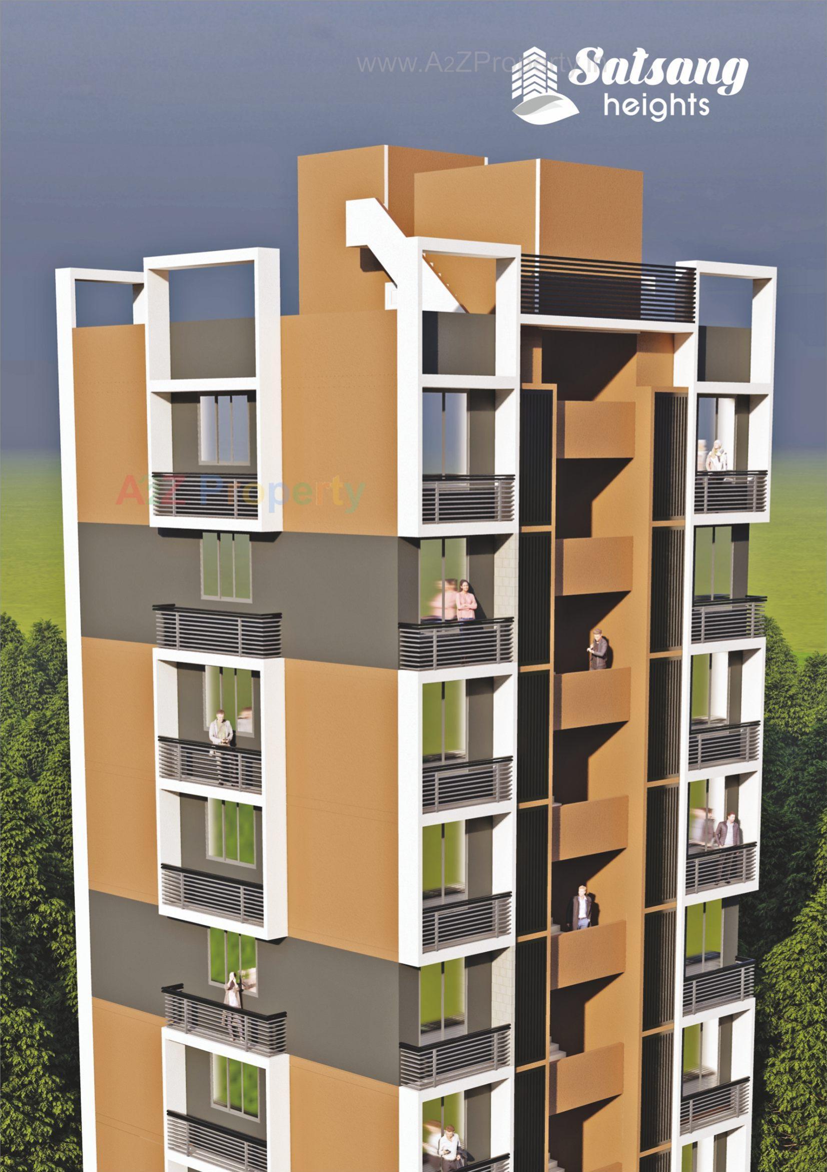 3D Elevation of real estate project Satsang Heights located at Ghuma, Ahmedabad, Gujarat