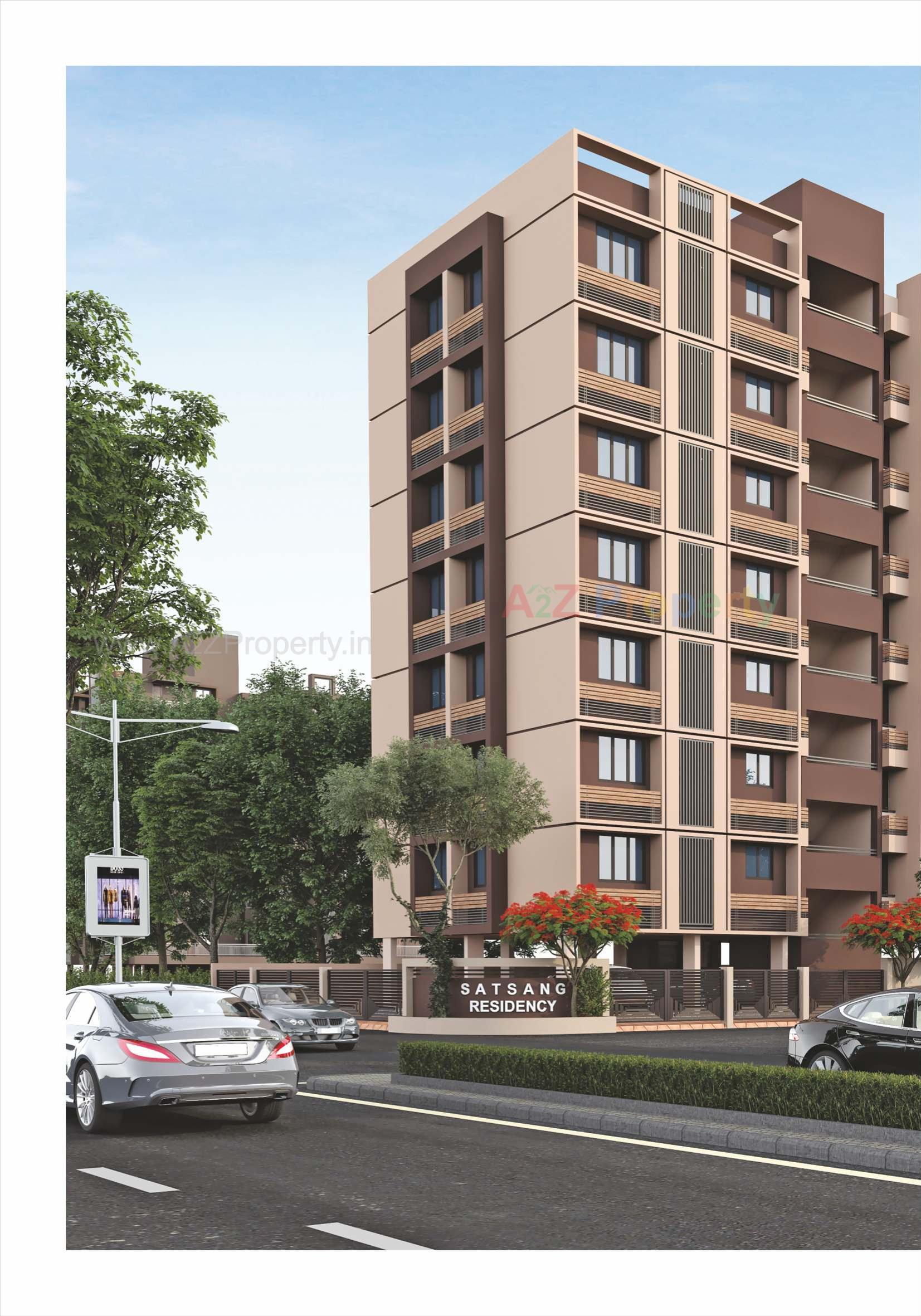 3D Elevation of real estate project Satsang Residency located at Ghuma, Ahmedabad, Gujarat