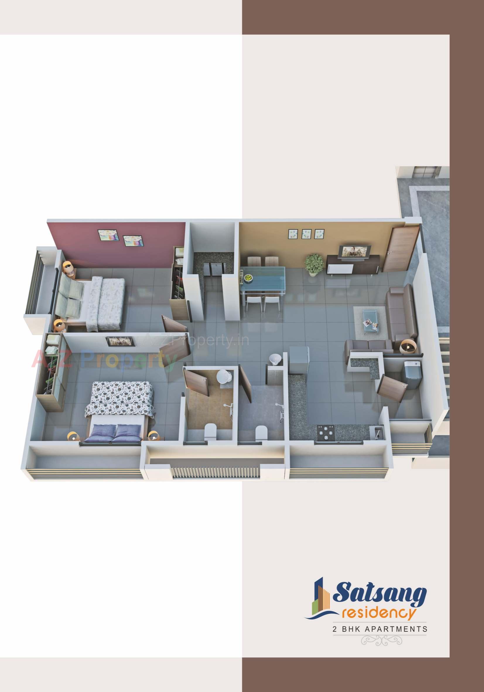 Layout of real estate project Satsang Residency located at Ghuma, Ahmedabad, Gujarat