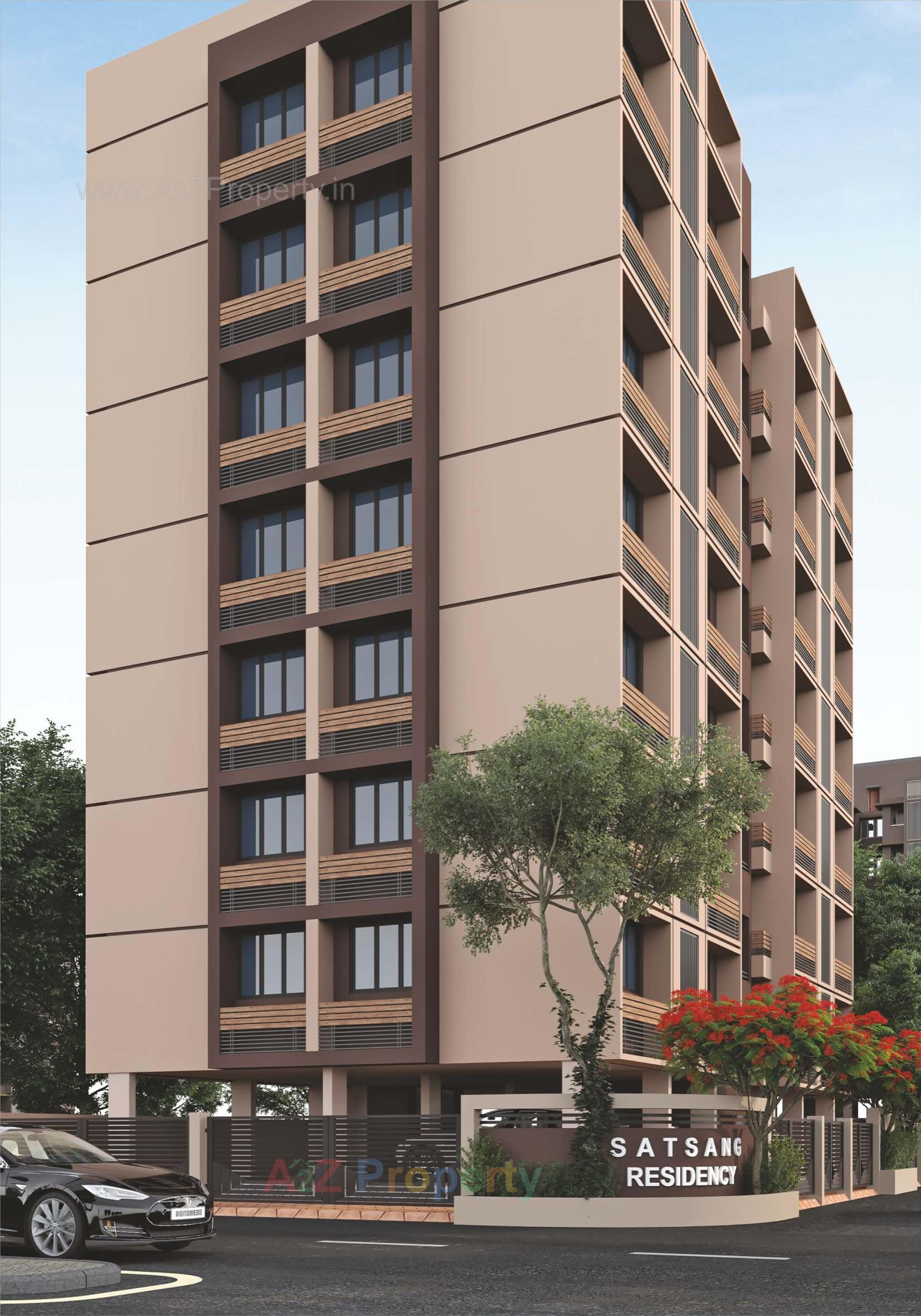 3D Elevation of real estate project Satsang Residency located at Ghuma, Ahmedabad, Gujarat