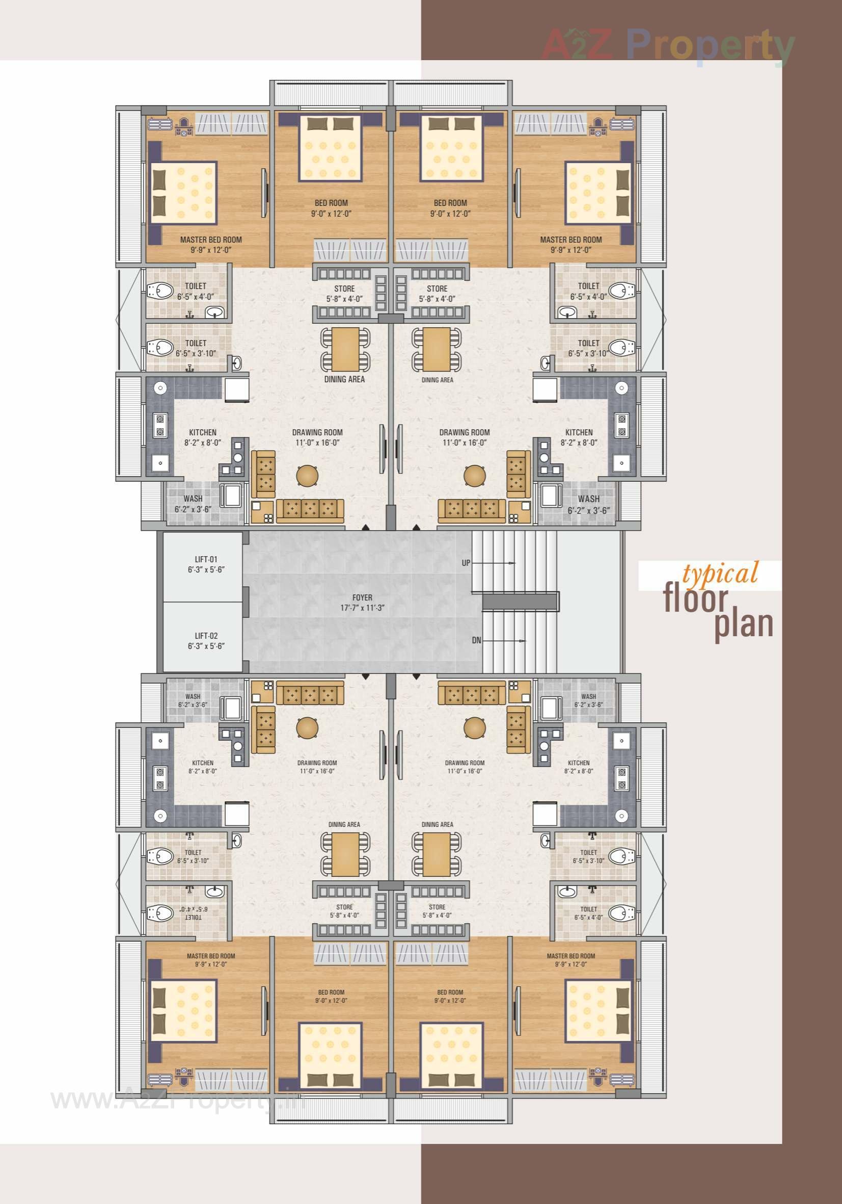 Layout of real estate project Satsang Residency located at Ghuma, Ahmedabad, Gujarat