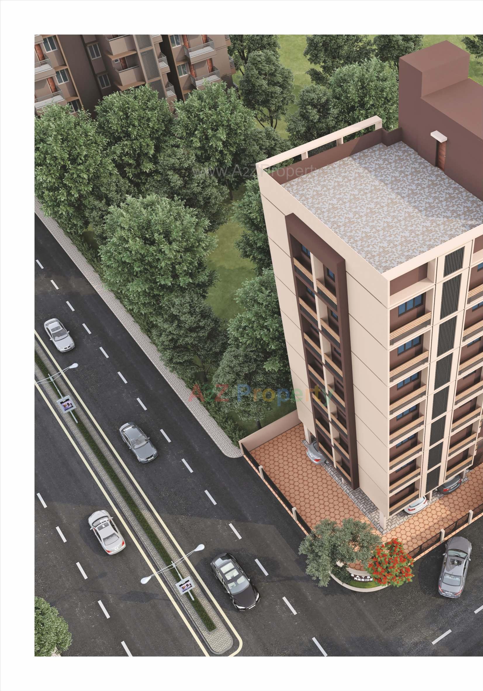 3D Elevation of real estate project Satsang Residency located at Ghuma, Ahmedabad, Gujarat