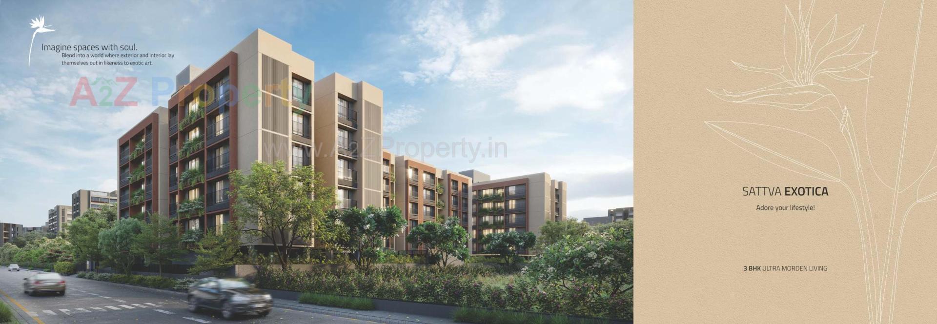 3D Elevation of real estate project Sattva Exotica located at Bopal, Ahmedabad, Gujarat