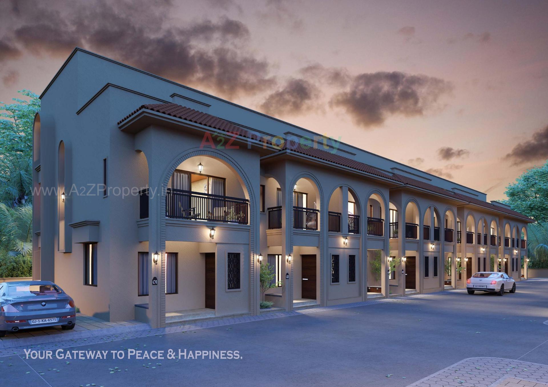 3D Elevation of real estate project Sattva Villa located at Laxmipura, Ahmedabad, Gujarat