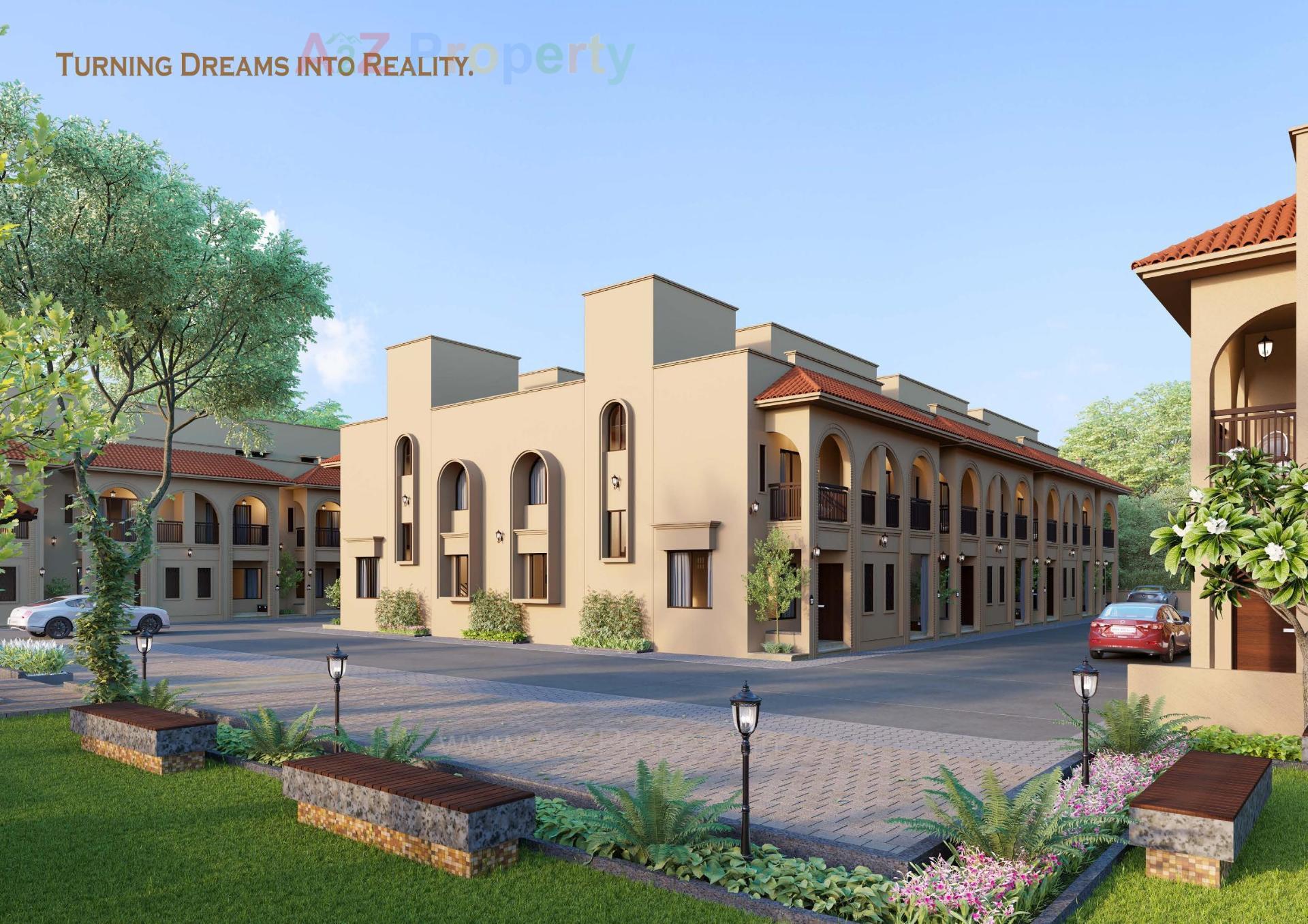 3D Elevation of real estate project Sattva Villa located at Laxmipura, Ahmedabad, Gujarat